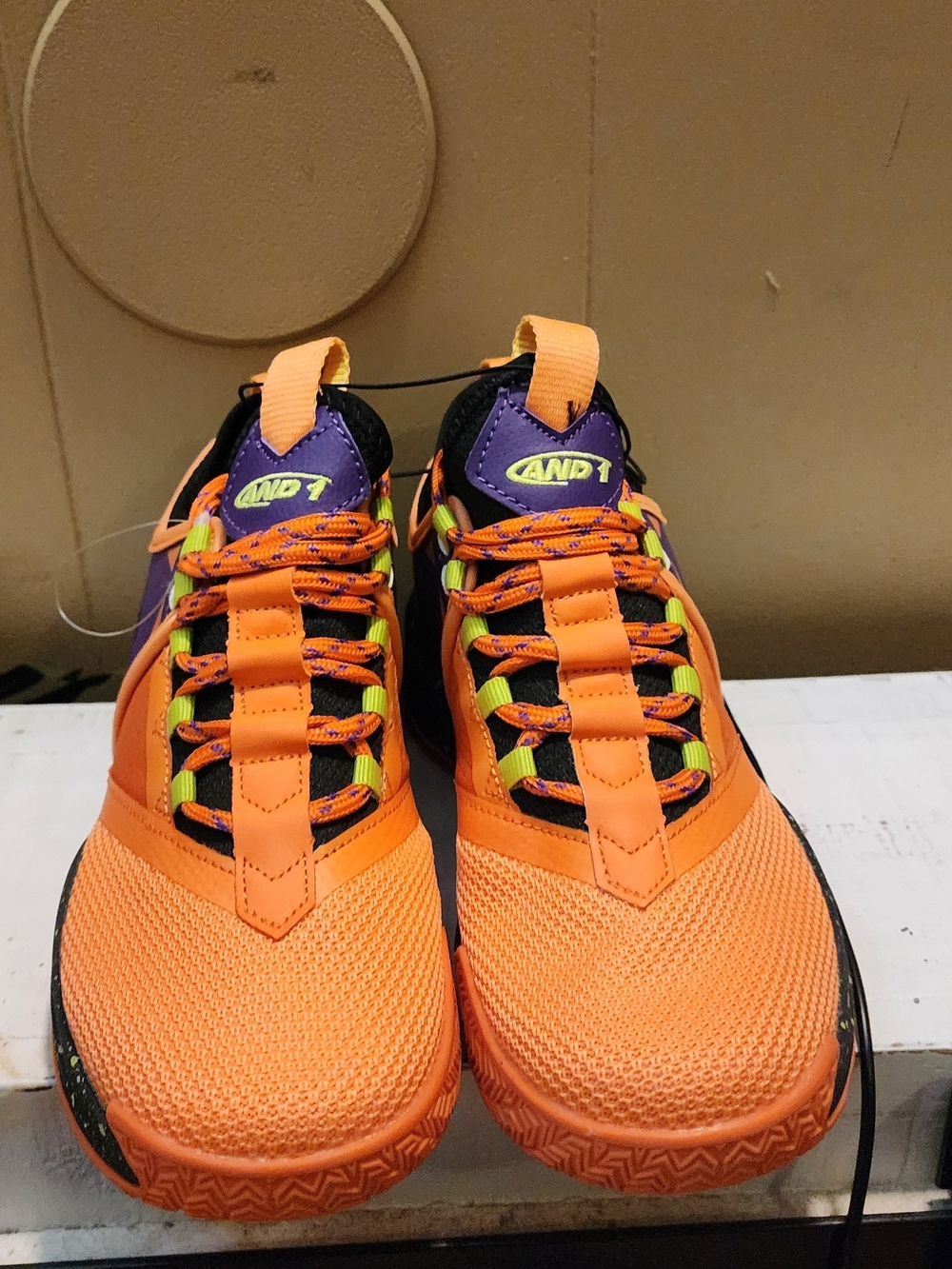 AND1 Charge Kids' Orange and Purple Athletic Sneakers